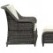 Du Jour Outdoor Patio Chair & Ottoman in Gray/White by Modway