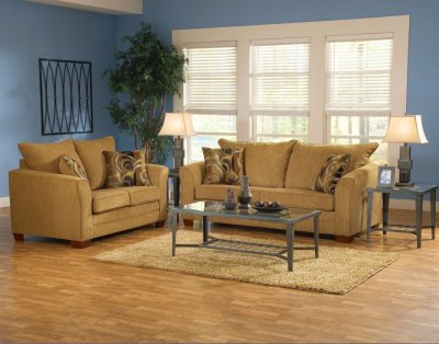 Dream Acorn Fabric Modern Living Room Sofa & Loveseat Set