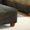 Two-Tone Kalahari Ash Fabric Modern Sectional Sofa w/Ottoman