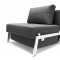 Cubed Convertible Sofa Bed Black Leatherette by Innovation