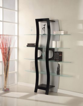 Modern Wave-Shaped Display Unit With Oversized Shelves [GFD-917-BS]