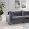 Naomi Sofa 633 in Grey Velvet Fabric by Meridian w/Options