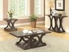 703148 Coffee Table 3Pc Set in Cappuccino by Coaster w/Options