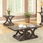 703148 Coffee Table 3Pc Set in Cappuccino by Coaster w/Options