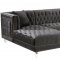 Moda Sectional Sofa 631 in Grey Velvet Fabric by Meridian