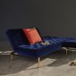 Oldschool Sofa Bed in Dark Blue w/Brass Legs by Innovation