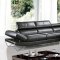 800 Sectional Sofa in Black Leather by VIG