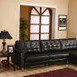 8421 Sectional Sofa in Black Bonded Leather