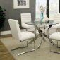 Yasmin Dinette Table CM3381T in Chrome w/Optional White Chairs