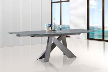 Zara Extendable Dining Table - Casabianca w/Light Gray Glass Top [CBDS-Zara]