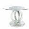 Ornat Dining Table 77835 in Mirrored by Acme w/Options