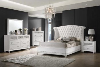 Barzini Bedroom 300843 in White by Coaster w/Options [CRBS-300843-Barzini]