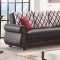 Hampton Sofa Bed in Black PU-Bonded Leather by Empire w/Options