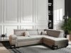 Garda Sectional Sofa in Light Gray Fabric by ESF w/Bed & Storage