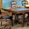 Walnut Finish Casual Dining Room W/Rope Twist Pedestal Legs