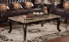 Viva Coffee Table in Dark Cherry w/Genuine Marble Top & Options