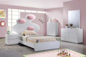 Lola Bedroom in White & Pink by Global w/Optional Casegoods [GFBS-Lola-P]