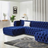 LCL-011 Sectional Sofa in Navy Blue Velvet