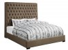 Camille 300721 Upholstered Bed in Brown Fabric by Coaster