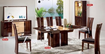 DT21B Dining Table in Dark Brown High Gloss by Pantek w/Options [PKDS-DT21B]