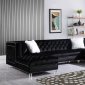 FD160 Sectional Sofa in Black Velvet by FDF w/Acrylic Legs