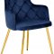 Salvatore Dining Chair 757 Set of 2 Navy Velvet Fabric Meridian