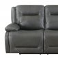 Dansby Power Motion Sofa in Charcoal Leather Match by Klaussner