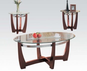 07806 Baldwin 3Pc Coffee Table Set by Acme w/Glass Top [AMCT-07806]