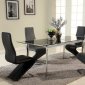 Tara Dining Table 5Pc Set by Chintaly w/Black Glass Top