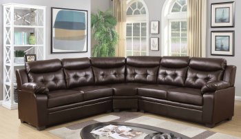 3022 Sectional Sofa in Espresso Faux Leather [EGSS-3022]