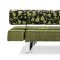 Modern Convertible Sofa Bed in Olive Microfiber with Mobile Back