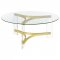 Janessa Coffee Table 3Pc Set 710068 Clear & Brass by Coaster