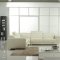 White Button Tufted Leather Modern Sectional Sofa w/Steel Legs