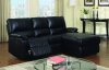 F6629 Reclining Sectional Sofa by Boss in Black Bonded Leather