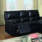 F6629 Reclining Sectional Sofa by Boss in Black Bonded Leather