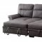 Blaire Sectional Sofa Bed CM6839 in Graphite Fabric