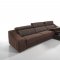 Ronaldo Sectional Sofa in Brown Fabric by ESF w/Sleeper