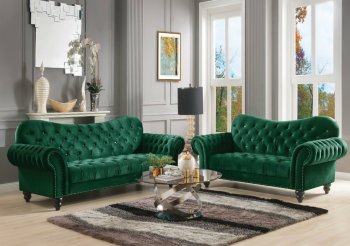 Iberis Sofa & Loveseat Set 53400 in Green Velvet by Acme [AMS-53400-Iberis-Green Velvet]