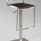 Brown Vinyl & Stainless Steel Base Set of 2 Swivel Barstools