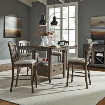 Candlewood 5Pc Counter Ht Dining Set in Weather Grey by Liberty [LFDS-163-CD-GTS-Candlewood]