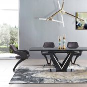 D92011DT Dining Table in Black by Global w/Optional D7012 Chairs