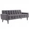 Delve Sofa in Gray Velvet Fabric by Modway w/Options