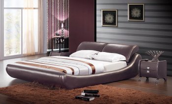 Barcelona Bed in Brown Leatherette [SHBS-Barcelona]