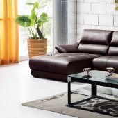 Alan Sectional Sofa in Brown Bonded Leather Match