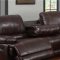 U1953 Power Motion Sectional Sofa Brown Bonded Leather by Global