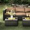 Olina Outdoor Patio CM-OS1820BR 5Pc Set w/ 2 Tables in Brown