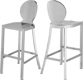 Maddox Stool 704 Set of 2 in Chrome by Meridian [MRBA-704 Maddox Chrome]