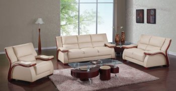 Cappuccino Leather Match Modern Sofa & Loveseat Set w/Options [GFS-A167]