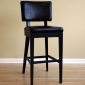 Black Faux Leather Upholstery Modern Bar Stool