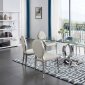 151 Dining Table by ESF w/Glass Top & Optional 110 White Chairs